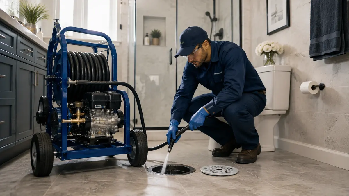 Bathroom Drain Hydro Jetting in Travis Afb
