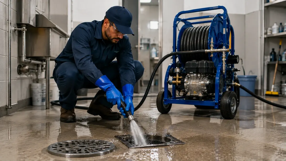 Floor Drain Hydro Jet Cleaning in Travis Afb
