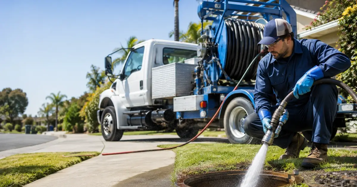 Hydro jet sewer cleaning Travis Afb